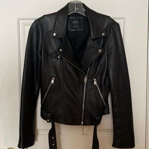 Zara Genuine Leather Women’s Biker Jacket